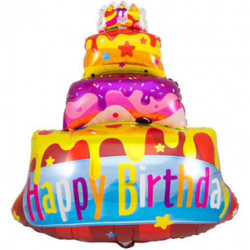 Folieballon happy birthday taart 73 cm